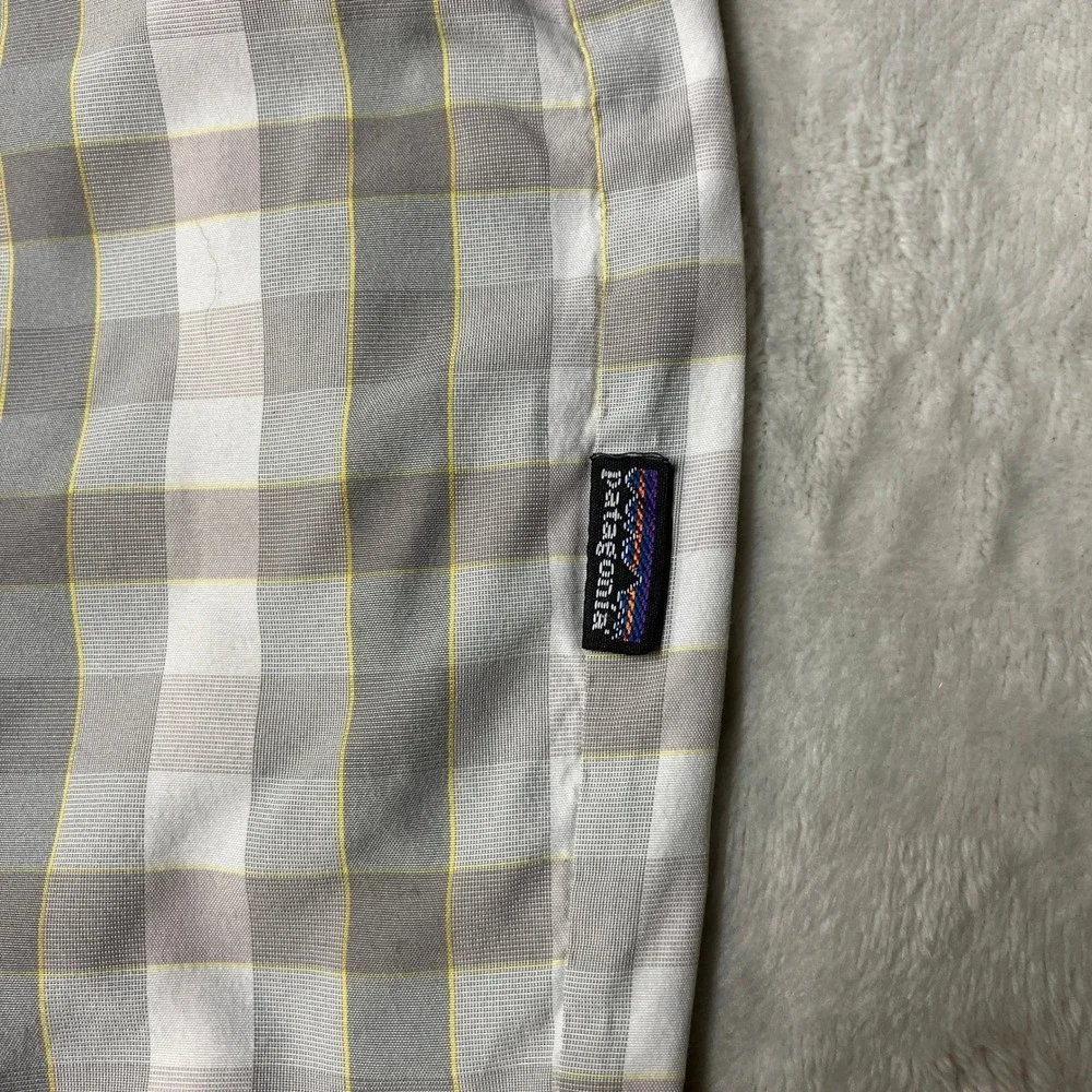 Patagonia Button Up Shirt Snap Front Plaid Double Pocket Hiking Camp Mens Large